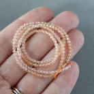2mm Shaded Citrine Beads ‚Äì Tiny Faceted Round Natural Gemstone 15" Strand