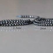 2mm Shungite Micro Faceted Beads 15