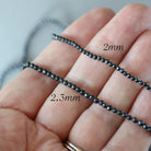 2mm Shungite Beads ‚Äì Tiny Faceted Round Natural Gemstone 15" Strand