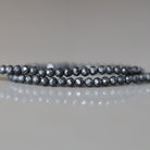 2mm Shungite Beads ‚Äì Tiny Faceted Round Natural Gemstone 15" Strand