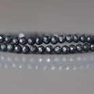 2mm Shungite Beads ‚Äì Tiny Faceted Round Natural Gemstone 15" Strand