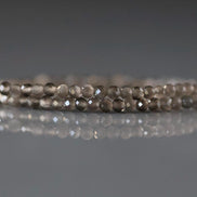 2mm Silver Obsidian Micro Faceted Beads Obsidian Genuine Beads 15