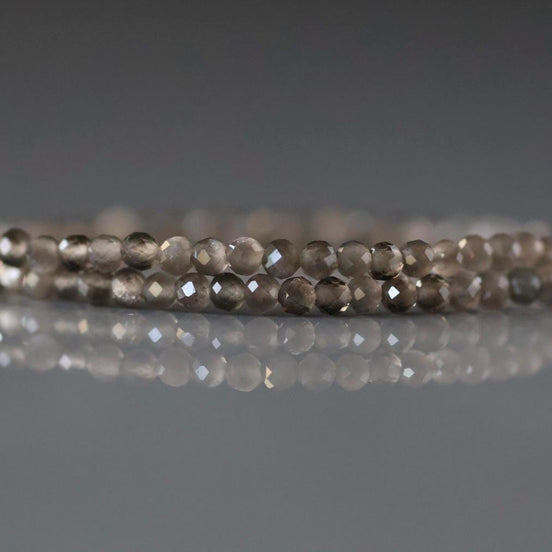 2mm Silver Obsidian Micro Faceted Beads Obsidian Genuine Beads 15" Sparkly Gemstone Beads Beading Crafter Gift