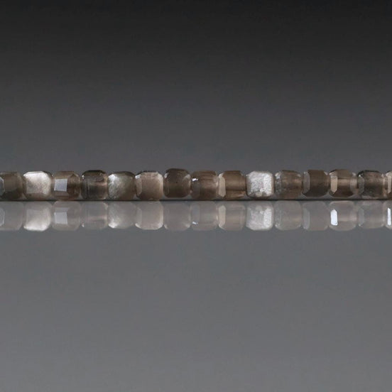 2mm Silver Obsidian Micro Faceted Cube Beads Obsidian Genuine Beads 15" Sparkly Gemstone Beads Beading Crafter Gift