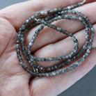 2mm Silver Obsidian Cube Beads ‚Äì Tiny Faceted Cube Natural Gemstone 15" Strand