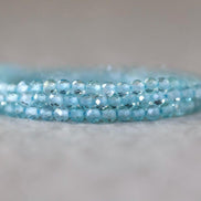 2mm Sky Blue Apatite Beads – Tiny Faceted Round Natural Gemstone 15