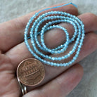 2mm Sky Blue Apatite Beads – Tiny Faceted Round Natural Gemstone 15" Strand