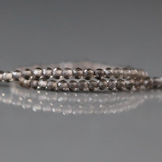 2mm AAA Smoky Quartz Micro Faceted Beads Genuine Beads 15" Sparkly Light Smoky Quartz Gemstone Beads Beading Crafter Gift