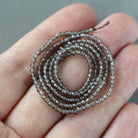 2mm Smoky Quartz Beads – Tiny Faceted Round Natural Gemstone 15" Strand