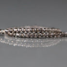 2mm Smoky Quartz Beads – Tiny Faceted Round Natural Gemstone 15" Strand