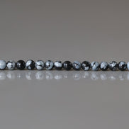 2mm Snowflake Obsidian Smooth Beads Black White Obsidian Genuine Beads 15