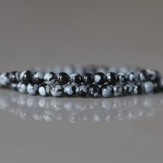 2mm Snowflake Obsidian Smooth Beads Black White Obsidian Genuine Beads 15" Gemstone Beads Beading Crafter Gift DIY Jewelry Making