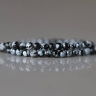 2mm Snowflake Obsidian Beads ‚Äì Tiny Smooth Round Natural Gemstone 15" Strand