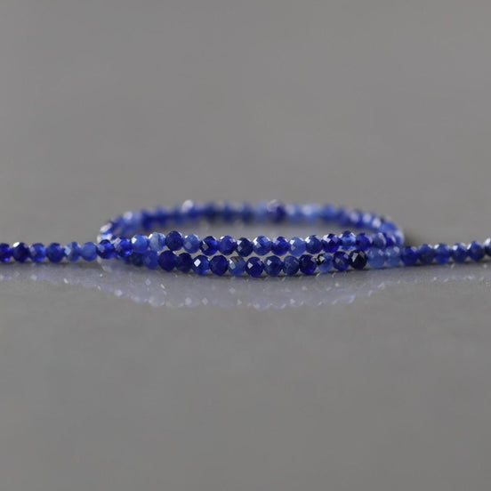 2mm Sodalite Beads – Tiny Faceted Round Natural Gemstone 15" Strand