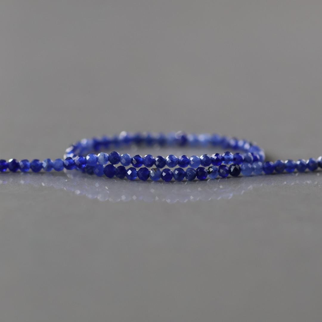 2mm Sodalite Beads ‚Äì Tiny Faceted Round Natural Gemstone 15" Strand