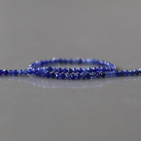 2mm Sodalite Beads ‚Äì Tiny Faceted Round Natural Gemstone 15" Strand