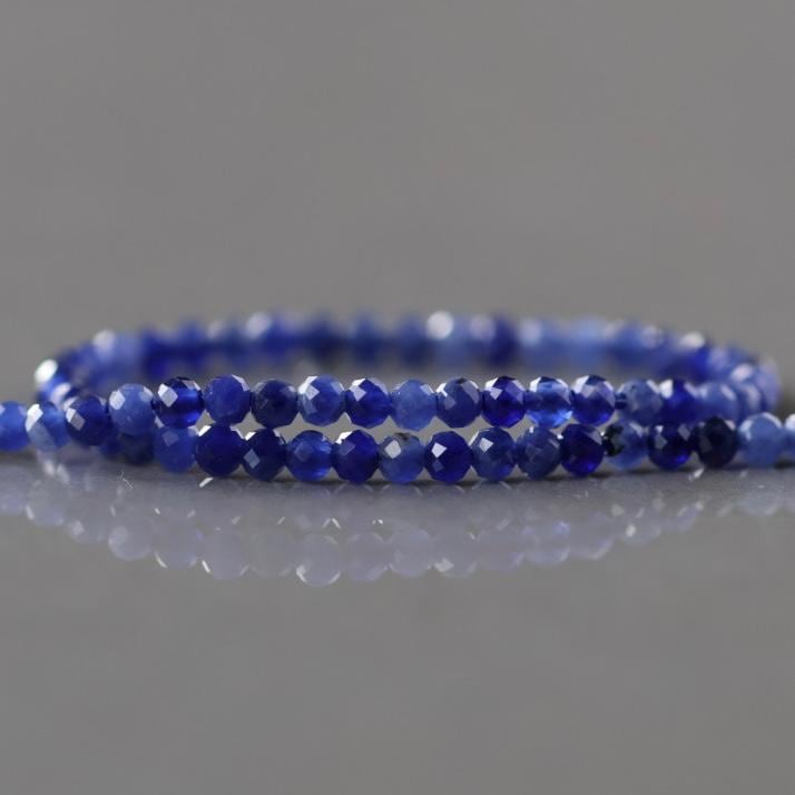 2mm Sodalite Beads ‚Äì Tiny Faceted Round Natural Gemstone 15" Strand