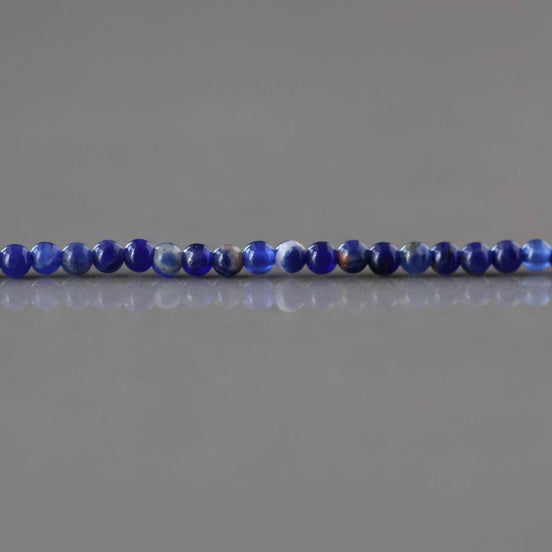 2mm Sodalite Beads – Tiny Smooth Round Natural Gemstone 15" Strand