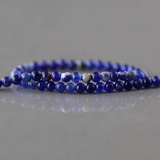 2mm Sodalite Beads – Tiny Smooth Round Natural Gemstone 15" Strand