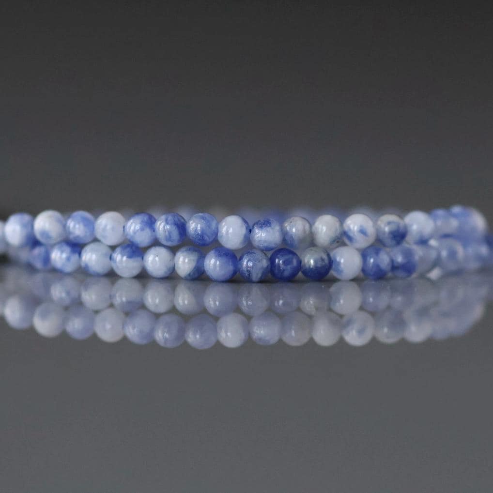 2mm Sodalite Beads – Tiny Smooth Round Natural Gemstone 15" Strand