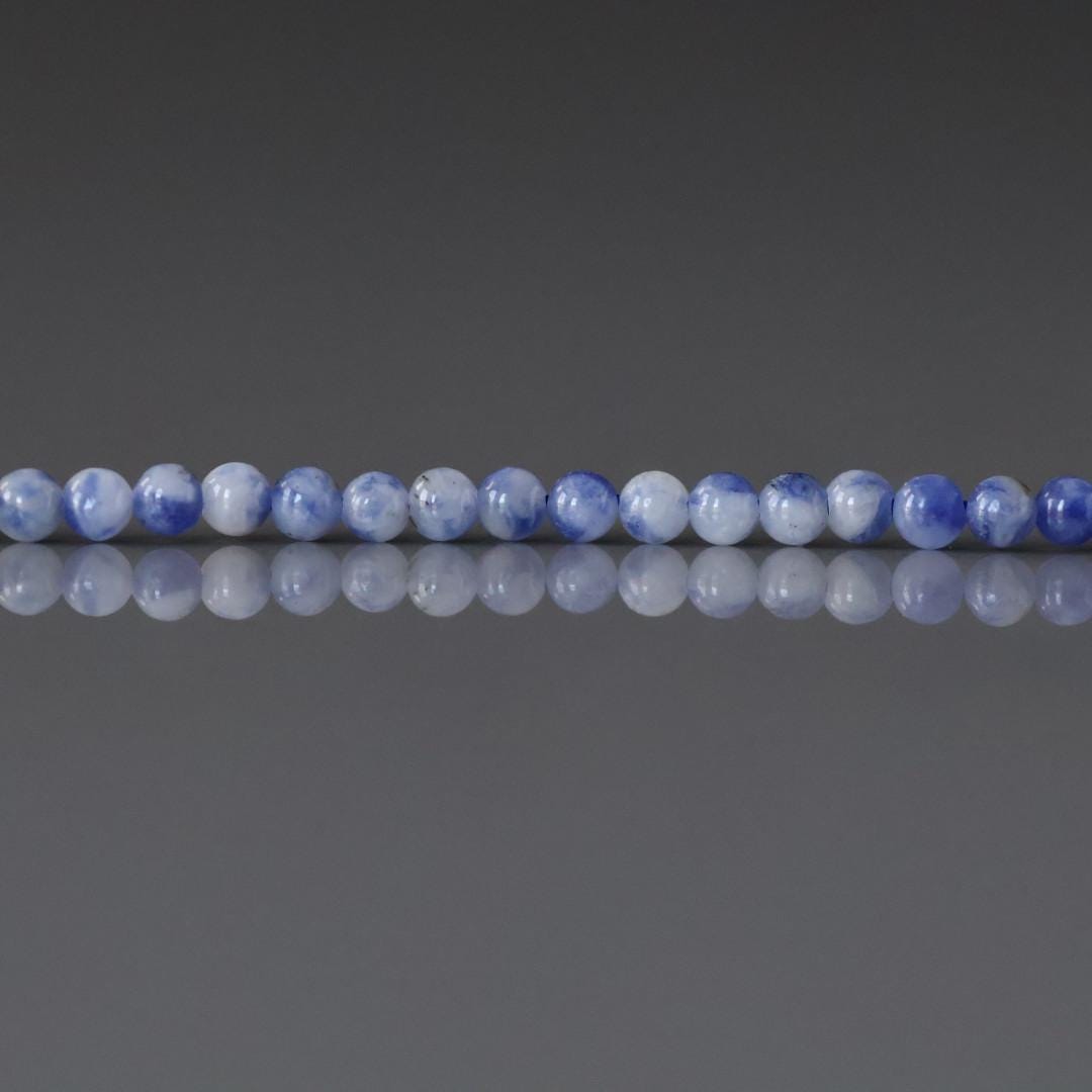2mm Sodalite Beads – Tiny Smooth Round Natural Gemstone 15" Strand