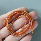 2mm Spessartine Garnet Beads - Tiny Faceted Round Natural Gemstone 15" Strand