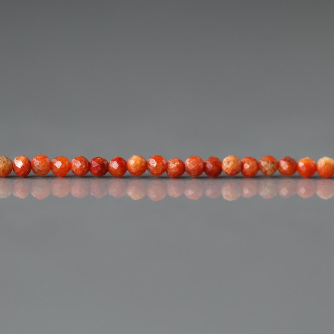2mm Natural Sponge Coral Beads Micro Faceted Beads Genuine Coral Beads 15" Sparkly Gemstone Beads for Jewelry Making Gift for crafter