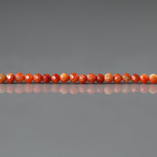 2mm Natural Sponge Coral Beads Micro Faceted Beads Genuine Coral Beads 15" Sparkly Gemstone Beads for Jewelry Making Gift for crafter