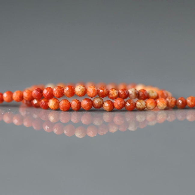 2mm Natural Sponge Coral Beads Micro Faceted Beads Genuine Coral Beads 15" Sparkly Gemstone Beads for Jewelry Making Gift for crafter