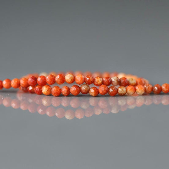 2mm Natural Sponge Coral Beads Micro Faceted Beads Genuine Coral Beads 15" Sparkly Gemstone Beads for Jewelry Making Gift for crafter
