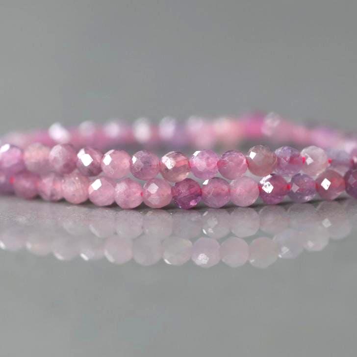 2mm Star Flash Ruby Beads – Tiny Faceted Round Natural Gemstone 15" Strand