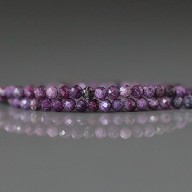2mm Rare Stichtite Faceted Beads 15" Purple Genuine Gemstone Beads Serpentine for Jewelry Making Beading Craft Gift Beads
