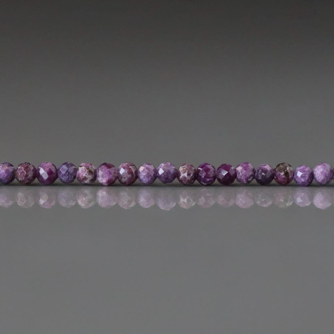 2mm Rare Stichtite Faceted Beads 15" Purple Genuine Gemstone Beads Serpentine for Jewelry Making Beading Craft Gift Beads