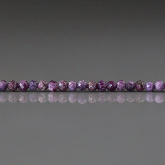 2mm Rare Stichtite Faceted Beads 15" Purple Genuine Gemstone Beads Serpentine for Jewelry Making Beading Craft Gift Beads
