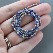 2mm Sunset Sodalite Beads – Tiny Faceted Round Natural Gemstone 15