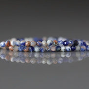 2mm Sunset Sodalite Beads – Tiny Faceted Round Natural Gemstone 15