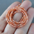 2mm Sunstone Beads – Tiny Faceted Round Natural Gemstone 15" Strand