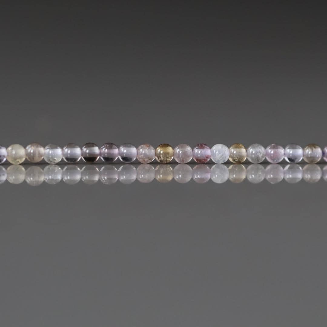 2mm Super Seven Beads - Tiny Smooth Round Natural Gemstone 15" Strand