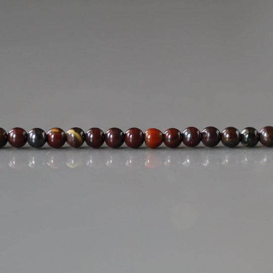 2mm Tiger‚Äôs Iron Beads ‚Äì Tiny Smooth Round Natural Gemstone 15" Strand