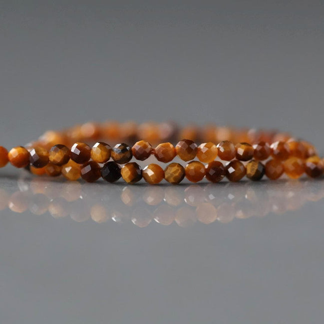 2mm Tigers Eye Beads Faceted Tiger Eye Genuine Tiny Beads 15" Gemstone Beads for Jewelry Making Beading Craft Gift Seed Beads Brown