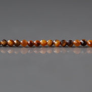2mm Tiger’s Eye Beads – Tiny Faceted Round Natural Gemstone 15