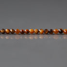 2mm Tiger’s Eye Beads – Tiny Faceted Round Natural Gemstone 15" Strand