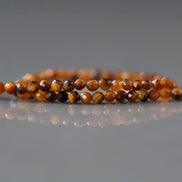 2mm Tiger’s Eye Beads – Tiny Faceted Round Natural Gemstone 15