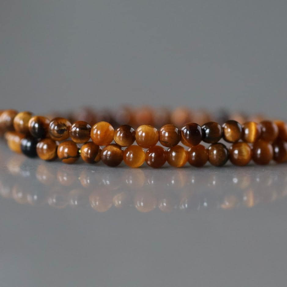 2mm Tiger‚Äôs Eye Beads ‚Äì Tiny Smooth Round Natural Gemstone 15" Strand