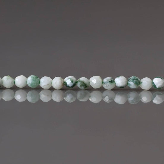 2mm Tree Agate Beads ‚Äì Tiny Faceted Round Natural Gemstone 15.5" Strand