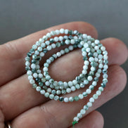 2mm Tree Agate Beads ‚Äì Tiny Faceted Round Natural Gemstone 15.5