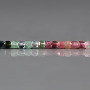 2mm AAA Watermelon Tourmaline Micro Faceted Cube Beads 15