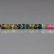 2mm AAA Watermelon Tourmaline Micro Faceted Cube Beads 15
