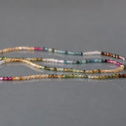 2mm Watermelon Tourmaline Beads – Tiny Faceted Round Natural Gemstone 15