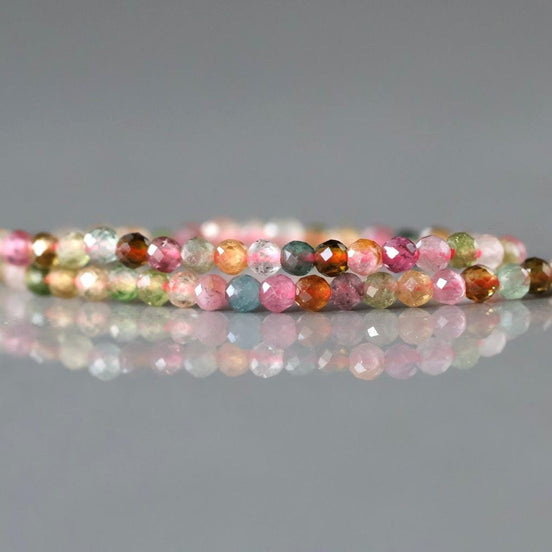 2mm AAA Watermelon Tourmaline Faceted Beads 15" Transparent Rainbow Gemstone Beads Jewelry Making Beading Gift Crafter October Birthstone